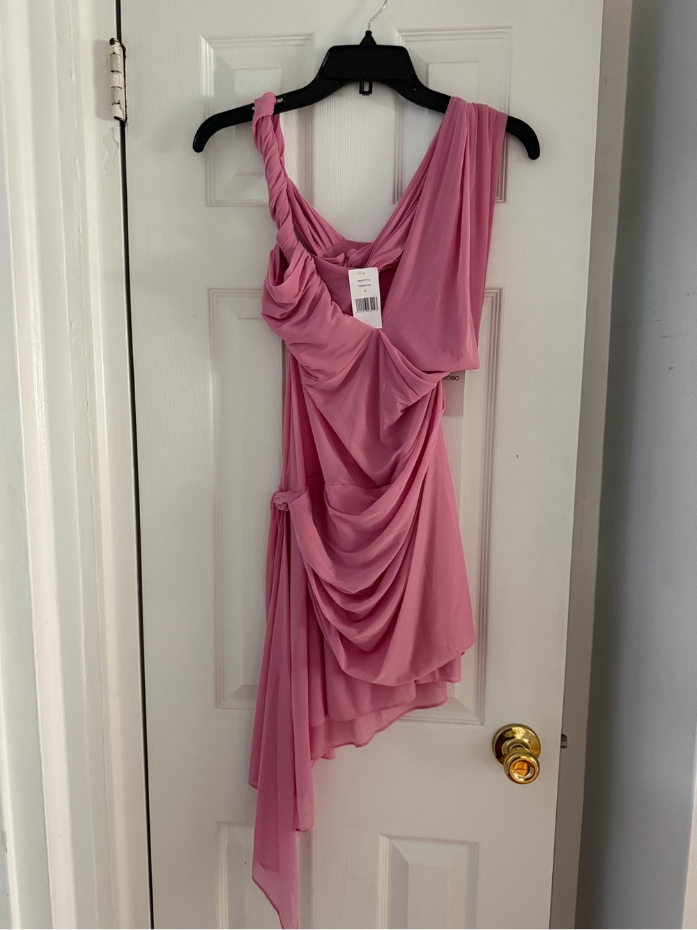 Ronny Kobo Collection Pink Asymmetrical Draped Cocktail Dress - Picture 4 of 4